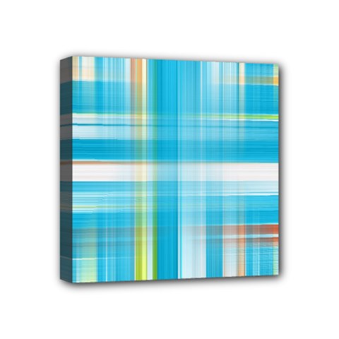 Lines Blue Stripes Mini Canvas 4  X 4  by Mariart