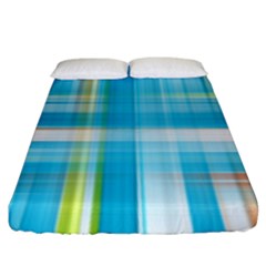 Lines Blue Stripes Fitted Sheet (king Size) by Mariart