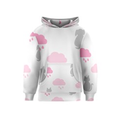 Raining Cats Dogs White Pink Cloud Rain Kids  Pullover Hoodie by Mariart