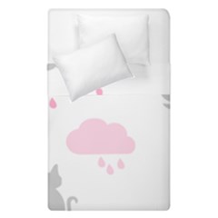 Raining Cats Dogs White Pink Cloud Rain Duvet Cover Double Side (single Size) by Mariart