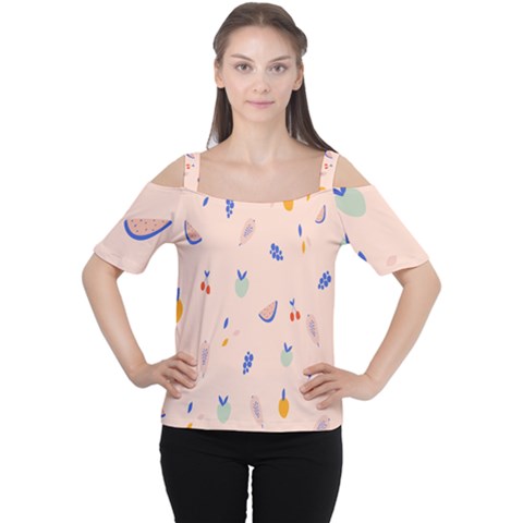 Papaya Apple Cherry Wine Fruit Pink Purple Women s Cutout Shoulder Tee by Mariart