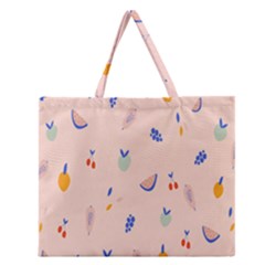 Papaya Apple Cherry Wine Fruit Pink Purple Zipper Large Tote Bag by Mariart