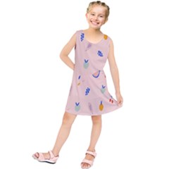 Papaya Apple Cherry Wine Fruit Pink Purple Kids  Tunic Dress by Mariart