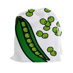 Peas Green Peanute Circle Drawstring Pouches (xxl) by Mariart