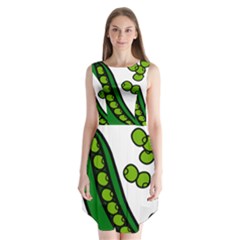 Peas Green Peanute Circle Sleeveless Chiffon Dress   by Mariart