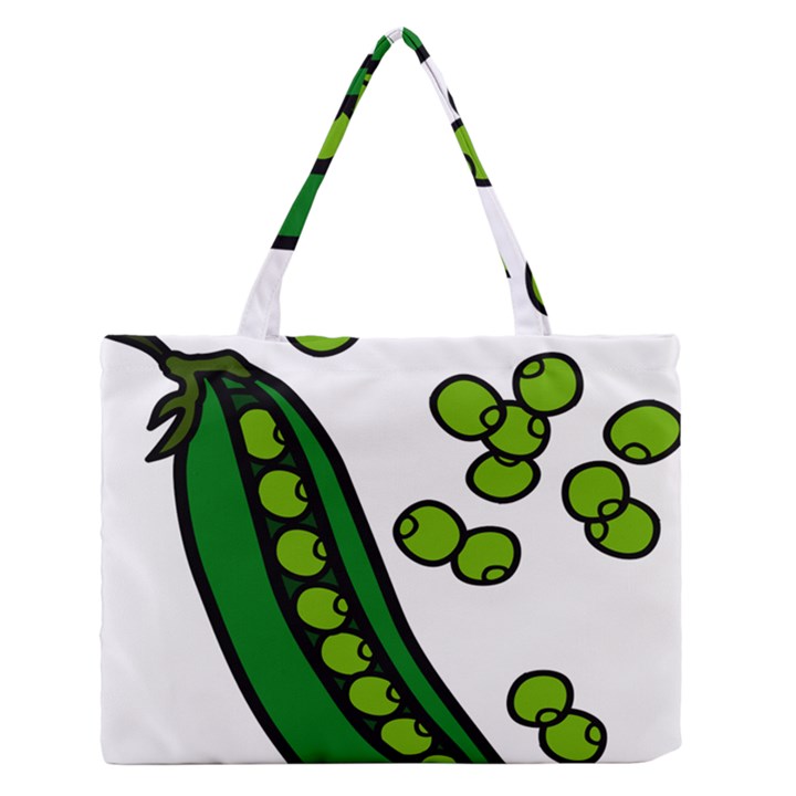 Peas Green Peanute Circle Medium Zipper Tote Bag