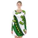 Peas Green Peanute Circle Long Sleeve Velvet V-neck Dress View1