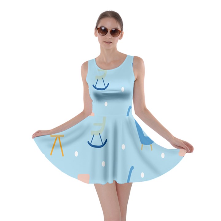 Seat Blue Polka Dot Skater Dress