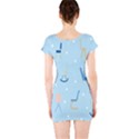 Seat Blue Polka Dot Short Sleeve Bodycon Dress View2