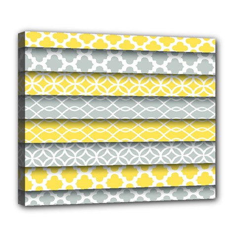 Paper Yellow Grey Digital Deluxe Canvas 24  X 20   by Mariart