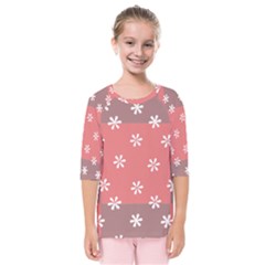 Seed Life Seamless Remix Flower Floral Red White Kids  Quarter Sleeve Raglan Tee