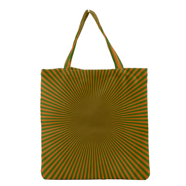 Stripy Starburst Effect Light Orange Green Line Grocery Tote Bag