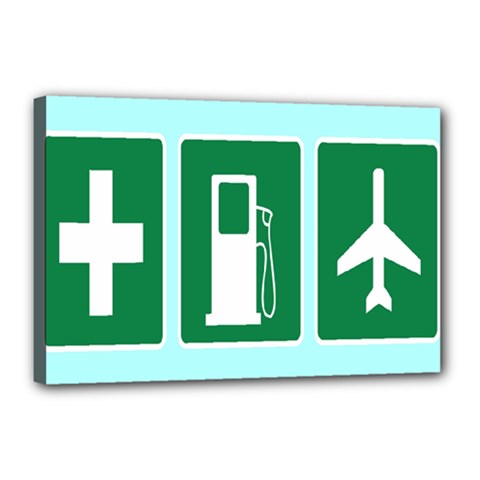 Traffic Signs Hospitals, Airplanes, Petrol Stations Canvas 18  X 12  by Mariart