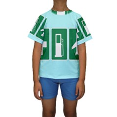 Traffic Signs Hospitals, Airplanes, Petrol Stations Kids  Short Sleeve Swimwear by Mariart