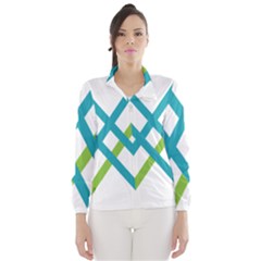 Symbol X Blue Green Sign Wind Breaker (women) by Mariart