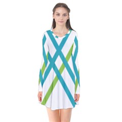 Symbol X Blue Green Sign Flare Dress by Mariart