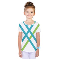 Symbol X Blue Green Sign Kids  One Piece Tee