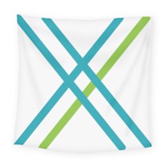 Symbol X Blue Green Sign Square Tapestry (large)