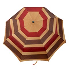 Vintage Striped Polka Dot Red Brown Folding Umbrellas by Mariart