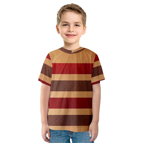 Vintage Striped Polka Dot Red Brown Kids  Sport Mesh Tee by Mariart