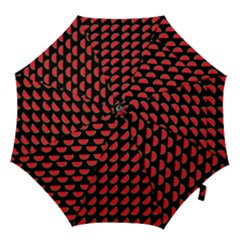 Watermelon Slice Red Black Fruite Hook Handle Umbrellas (large) by Mariart