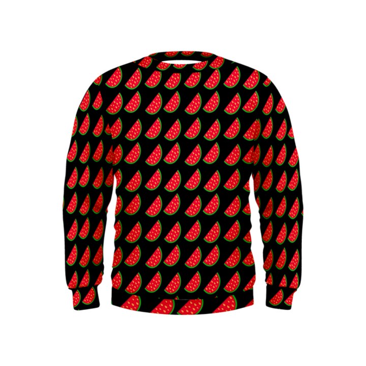 Watermelon Slice Red Black Fruite Kids  Sweatshirt