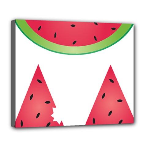 Watermelon Slice Red Green Fruite Deluxe Canvas 24  X 20   by Mariart