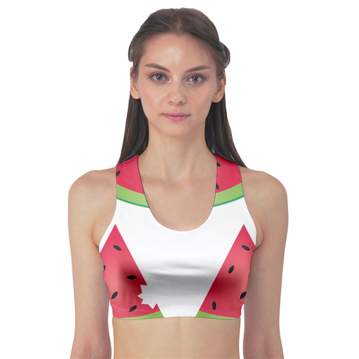 Watermelon Slice Red Green Fruite Sports Bra