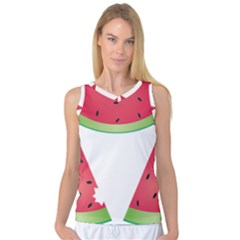 Watermelon Slice Red Green Fruite Women s Basketball Tank Top by Mariart