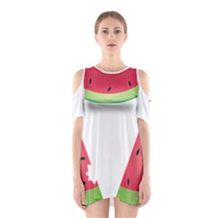 Watermelon Slice Red Green Fruite Shoulder Cutout One Piece by Mariart