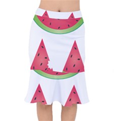 Watermelon Slice Red Green Fruite Mermaid Skirt by Mariart