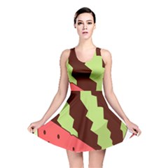 Watermelon Slice Red Green Fruite Circle Reversible Skater Dress by Mariart