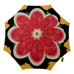 Watermelon Slice Red Orange Green Black Fruite Time Hook Handle Umbrellas (large) by Mariart