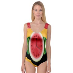 Watermelon Slice Red Orange Green Black Fruite Time Princess Tank Leotard  by Mariart