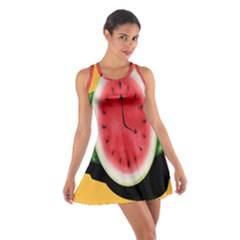 Watermelon Slice Red Orange Green Black Fruite Time Cotton Racerback Dress by Mariart