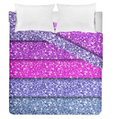 Violet Girly Glitter Pink Blue Duvet Cover Double Side (queen Size) by Mariart