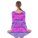 Violet Girly Glitter Pink Blue Long Sleeve Velvet Skater Dress View2