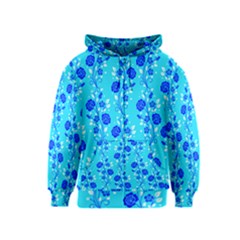 Vertical Floral Rose Flower Blue Kids  Zipper Hoodie by Mariart