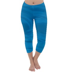 Whirlpool Hole Wave Blue Waves Sea Capri Winter Leggings  by Mariart