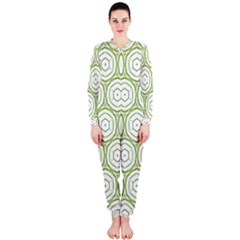 Wood Star Green Circle Onepiece Jumpsuit (ladies)  by Mariart