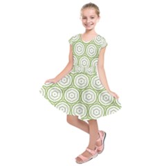 Wood Star Green Circle Kids  Short Sleeve Dress by Mariart