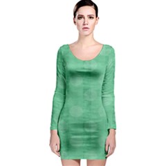 Polka Dot Scrapbook Paper Digital Green Long Sleeve Bodycon Dress by Mariart