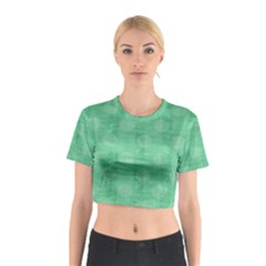 Polka Dot Scrapbook Paper Digital Green Cotton Crop Top by Mariart