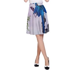 Wonderful Blue Parrot In A Fantasy World A-line Skirt by FantasyWorld7