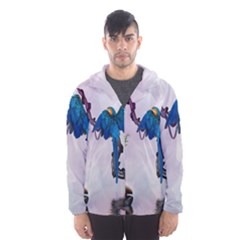 Wonderful Blue Parrot In A Fantasy World Hooded Wind Breaker (men) by FantasyWorld7