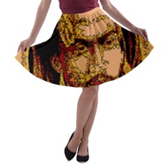 Bunnylinear A-line Skater Skirt by PosterPortraitsArt