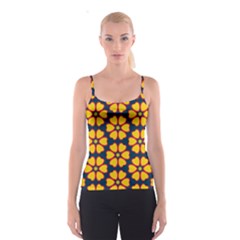 Yellow Flowers Pattern         Spaghetti Strap Top by LalyLauraFLM