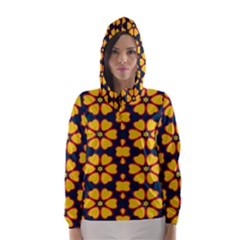 Yellow Flowers Pattern         Hooded Wind Breaker (women) by LalyLauraFLM