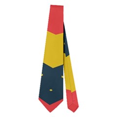 Red Blue Yellow Shapes Pattern        Necktie by LalyLauraFLM