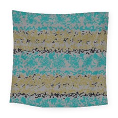 Blue Brown Waves      Square Tapestry by LalyLauraFLM